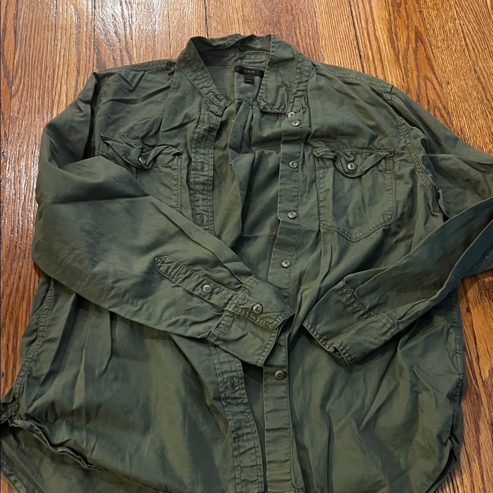 J. Crew Forest Green Casual Shirt
